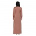 Front Open cuff sleeves  Embroidery Abaya - Rose Golden